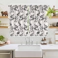 thumbnail image 2 of Black Leaves Kitchen Curtains Window Panels, Vintage Leaf Botanical Minimalist Art Insulated Window Treatment Curtain, Grommet Curtains for Bedroom/Living Room/Bathroom, 2 Piece 52"Wx63"L, 2 of 8