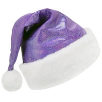 SeasonsTrading Sparkly Purple Santa Hat (Kds) - Holiday Xmas Christmas Costume Party Hat