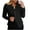 Black, variant on Womens Zip up Open Front Blazers Casual Long Sleeve Mock Neck Blazer Jackets Solid Color Work Suit Coat M