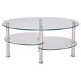 thumbnail image 1 of Topbuy Oval Dining Table Tempered Glass Top Tea table w/ Chrome Base  for Living Room Clear, 1 of 9