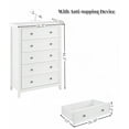 thumbnail image 2 of 5 Drawer Dresser, 44 inch Tall Farmhouse Dresser Nightstand Chest of Drawer, Wooden Storage Cabinet Storage Chest of Drawers for Living Room, Hallway, Entryway (White, 5 Drawer), 2 of 18