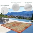 thumbnail image 6 of Outdoor Rug 4x6 ft Orange Blue Boho Floral Waterproof Outdoor Patio Rug Mat Non Slip Outside Area Rugs Carpet for RV,Camping,Porch,Deck,Pool,Balconybackyard,Medieval Vintage Texture, 6 of 9