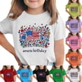 thumbnail image 2 of MKOSPLRT 4th of July Kids T-Shirt, Soft Cotton American Flag Print Crew Neck Short Sleeve Top for Boys Girls Black 12-13 Years, 2 of 7