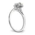 thumbnail image 6 of Solid 14k White Gold Oval Halo Diamond Side-Stones with CZ Cubic Zirconia Center Stone Engagement Ring Size 8.5, 6 of 8