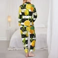 thumbnail image 5 of Disketp Pajamas Set Long Sleeve Sleepwear Womens Button Down Nightwear Pj Sets-Orange And Lemon, 5 of 9