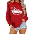 thumbnail image 1 of Penkiiy Chandail en Molleton pour Femmes Saint-Valentin Imprimé Cœur d'Amour Pull Décontracté Manches Longues Blouse Saint-Valentin m Rouge, 1 of 4