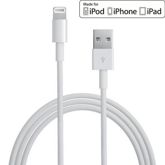 [2-Pack] MFi Certified 6.6 feet (2 m) Data Sync Lightning to USB Charger iPhone Charging Cable Cord for Apple iPhones by Clambo - White