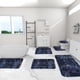 thumbnail image 5 of Juego de alfombrillas para baño, 6 piezas, absorción de agua suave, antideslizante, grueso, lavable, fácil de secar, teñido, esponjoso, pelo largo, azul oscuro, 5 of 7