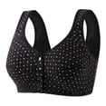 thumbnail image 2 of HBGVBA Womens Plus Size Wireless Bras Front Closure Polka Print Wide Strap Comfortable Bralette, 2 of 5
