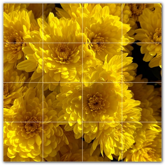 Picture-Tiles.com: Flowers Ceramic Tile Wall Mural WAL500661-44M. 24"W x 24"H using (16) 6" x 6" Ceramic Tiles-Satin Finish