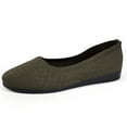 thumbnail image 2 of Women's Lightweight Ballet Flat Shoes Wedge Solid Color Slip On Low Top Dress Shoes Breathable Knit Barefoot Shoes Green Size 9.5, 2 of 7