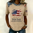 thumbnail image 2 of Fabrcox 1776-2026 USA 250th Anniversary Flag Print Crew Neck Short Sleeve Womens Tops Celebration Independence Day Women Graphic T Shirt Beige XL, 2 of 3