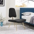 thumbnail image 3 of Modway Ponder Performance Velvet Lounge Chair in Black, 3 of 6