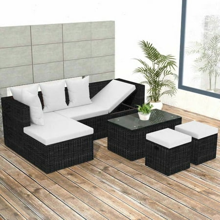 2019 New Garden Sofa Coffee Table Stool Set Rattan Patio Furniture Kit Lawn Pool Backyard Outdoor Sofa