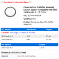 thumbnail image 2 of Converter Rear To Muffler Assembly Exhaust Gasket - Compatible with 2002 - 2003 Suzuki XL-7 2.7L V6, 2 of 2