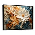 thumbnail image 2 of Designart "Whirlwind Patterns Blue and White Line Art" Modern Floater Framed Canvas Wall Art, 2 of 7