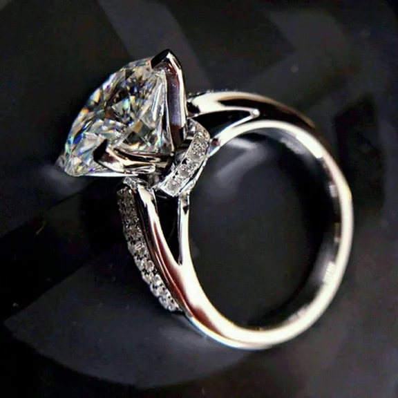 2Ct Round Cut Sparkling Diamond Wedding Ring for Women - Anniversary Band, 925 Sterling Silver with 14K Yellow Gold Plating, Elegant Fine Jewelry Gift