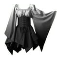 thumbnail image 1 of XDZJLR Robes pour Femmes à Manches Trompette Chemise Irlandaise avec Corset Robe Corset Rétro Gothique Traditionnelle m S, 1 of 5