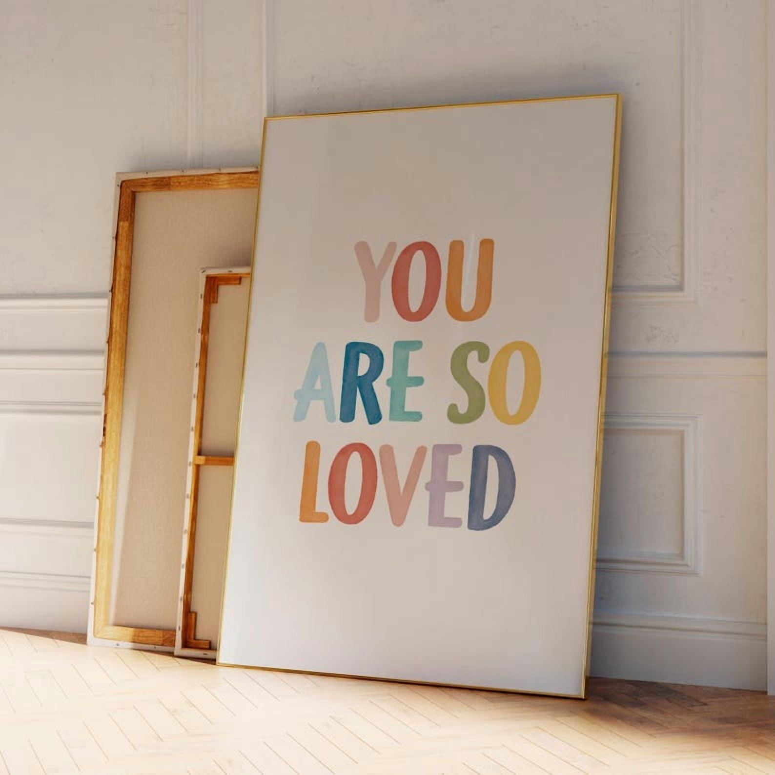 Poster You Are So Loved Rainbow Playroom Decor Rainbow Nursery Wall Art Daily Affirmation Toddler Room Print