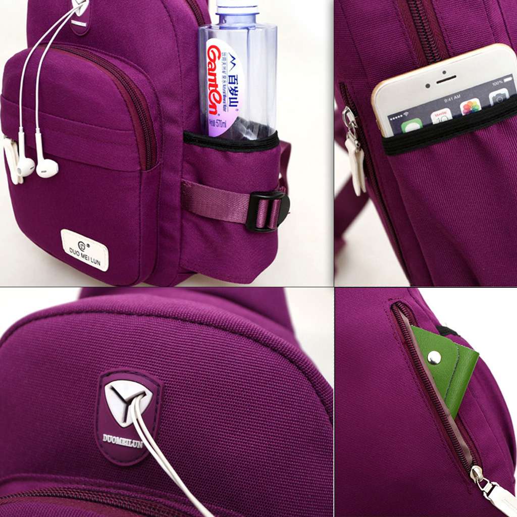 Sixtyshades Men Women Nylon Crossbody Shoulder Chest Bag Waterproof Unbalance Sling Backpack Messenger Bag for Travel Hiking (7.1"*2.75"*13.5",Purple) - image 3 of 8