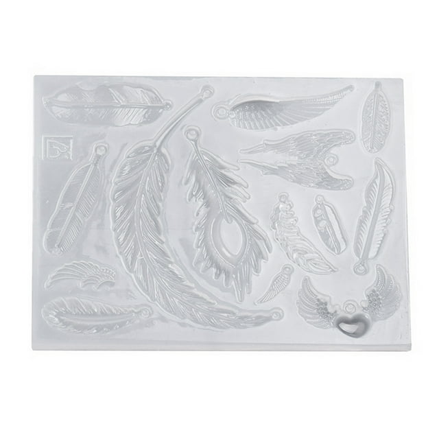 KAKOWELY Molde de silicona con forma de pluma para pastel, ideal para hornear galletas, pudines, pasteles y postres, ideal para el hogar y la tienda (blanco)