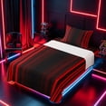thumbnail image 3 of meiyoeat Modern Red Striped Twin Sheet Sets, Luxury Dark Gradient Bedding for Boys, Red, 3-Piece, 1 Flat Sheet, 1 Fitted Sheet and 1 Pillowcase, 3 of 6
