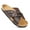 Brown, variant on Womens Slides - Soft Cork Footbed Sandals Women - Comfortable Walking Slip-on Flat Sandals - Arch Support Recovery Adjustable Buckle Leather Braided Straps Slipper