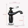 thumbnail image 4 of Grifo de lavabo retro, grifo de cerámica de latón, grifo mezclador antiguo vintage, grifo de agua fría/caliente, decoración de repuesto para cocina, baño, negro, 4 of 6