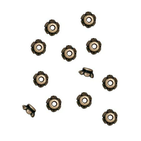 Antique Pewter Scallops - Brass Oxide Finish Pewter 'Scalloped' Bead Caps 3.5mm (12)