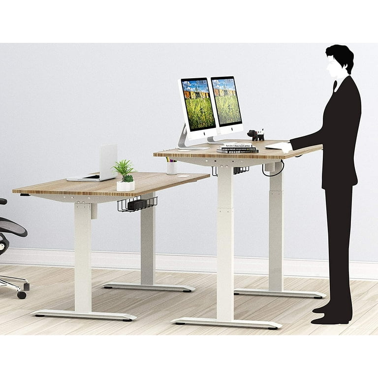 SHW ELECTRIC HEIGHT ADJUSTABLE DESK MAPLE