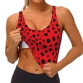 thumbnail image 3 of Sigee Ladybug Dotted for Womens' Sports Vest with Performance Stretch and Quick Dry Fabric, High Elasticity Running Bra Workout Crop Tank Tops-Small, 3 of 8