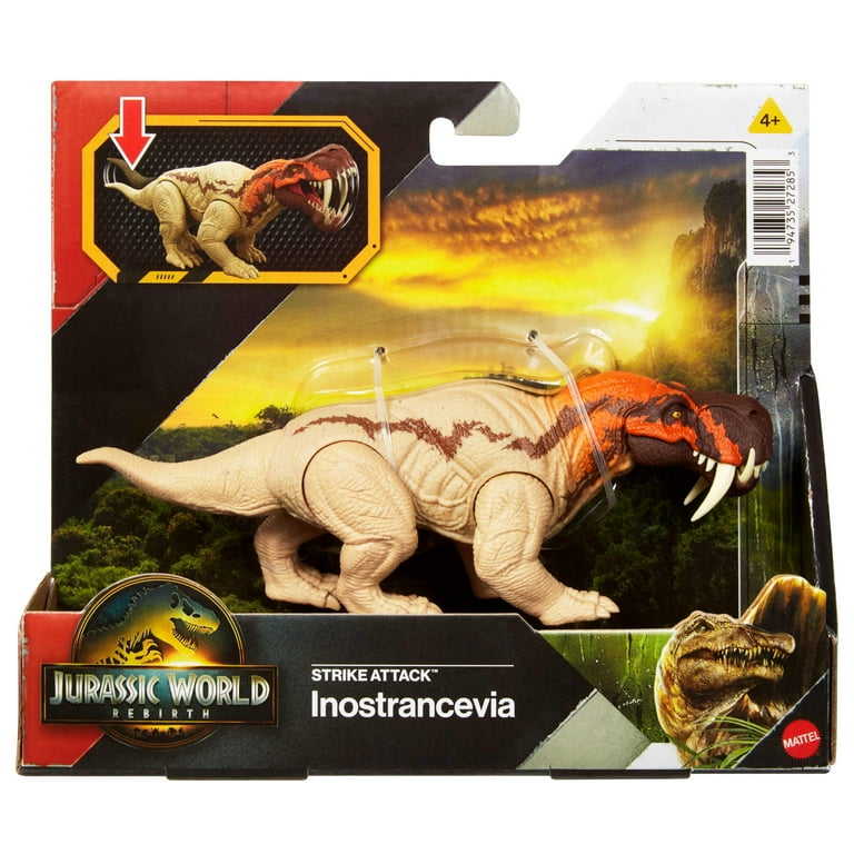 Jurassic World Rebirth Strike Attack Inostrancevia Dinosaur Toy
