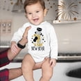 thumbnail image 4 of Gibobby Mamelucos para bebe niño polar Mi primera ropa de Año Nuevo para recién nacido, bebé, niño y niña, trajes de Año Nuevo, conjunto de mono con estampado de letras(Blanco, 6-9 Meses), 4 of 5