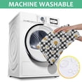thumbnail image 6 of Black Daisy Flower Checkered Pattern Square Tablecloth,Waterproof Square Table Cover,Wipeable Spillproof Washable Table Cover for Home Kitchen Party Decor 42"X42"(107x107cm), 6 of 6