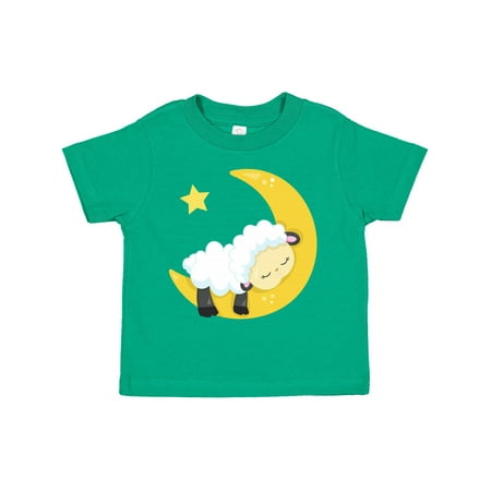 

Inktastic Cute Sheep Sleeping Sheep Moon Stars Sleepy Gift Toddler Boy or Toddler Girl T-Shirt