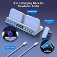 thumbnail image 3 of Charging Dock for PlayStation Portal, 3 in 1 Charging Stand for PS5 Portal with 14 RGB Light and 4.9ft USB C Charging Cable, Portable Charger Accessories for PlayStation Portal Remote Player(White), 3 of 8