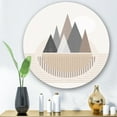 thumbnail image 2 of Designart 'Abstract Moon and Sun In Mountains III' Modern Circle Metal Wall Art 11x11 - Disc of 11, 2 of 5