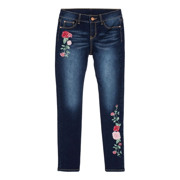 Wonder Nation - Wonder Nation Girls Embroidered Skinny Jeans, Sizes 5 ...