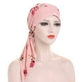 thumbnail image 2 of Dalrosia Women Head Scarf Pre Tied Chemo Caps Slip on Turban Headwear Cancer Head Wraps Beanie Hat Bandana, 2 of 2