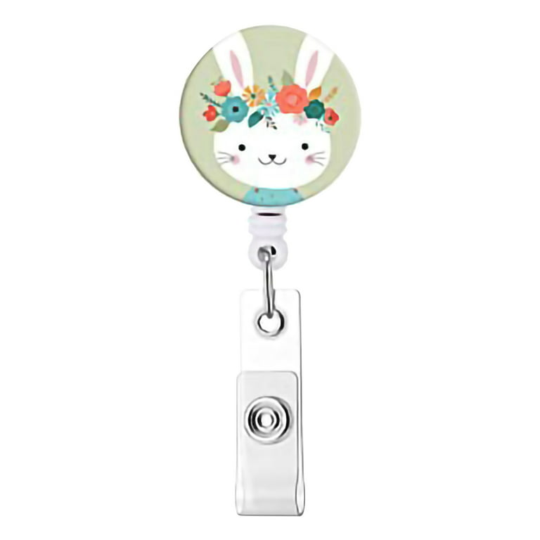 6 Pcs Animal Badge Reels Retractable Badge Holder with Alligator Clip Nurse Cute  Badge Clip for ID Card Holders 