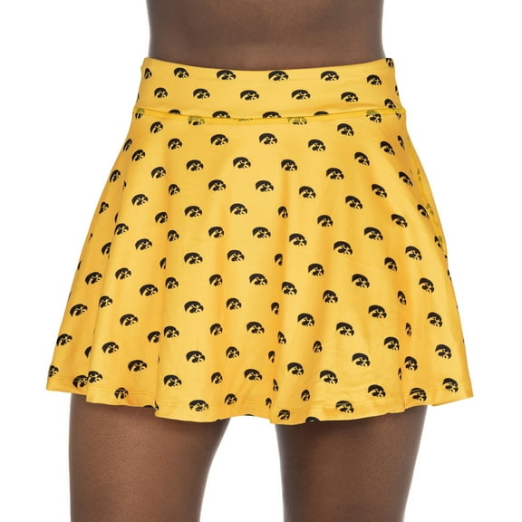 Women's-ZooZatz Gold Iowa Hawkeyes All-Over Print Flowy Skort