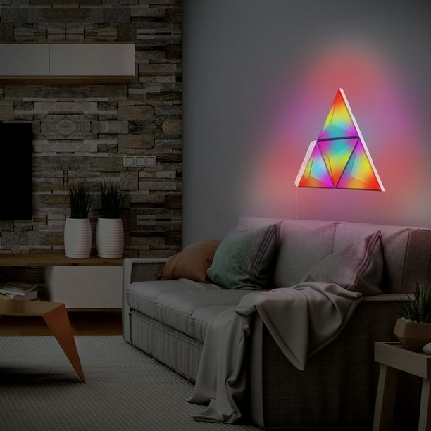 Monster Smart Prism 3D LED Multi-color Art Panels, Modular 4 Panel Starter Kit with Controller, Novelty - Walmart.com