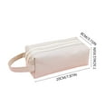 thumbnail image 3 of Btomtd Double Zipper Pencil Pouches Double Layer Pencil Cases for Youth Stationery Large Capacity Pencil Bag for Students, White, 3 of 6