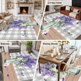 thumbnail image 5 of Area Rug for Living Room, Purple Lavender Non-Slip Indoor Large Carpet for Bedroom/Dining Room, Spring Butterfly Daisy Watercolor Gray Washable Low-Profile Rectangle Floor Runner Rugs - 5 x 8 Ft, 5 of 7