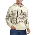thumbnail image 2 of Rateoe Wild West Desert With Cowboys Pattern Mens Hoodie, Pullover Hooded Sweatshirt, Kangaroo Pocket Hoodie Ideal for Daily Wear, Travel and Home-Small, 2 of 7