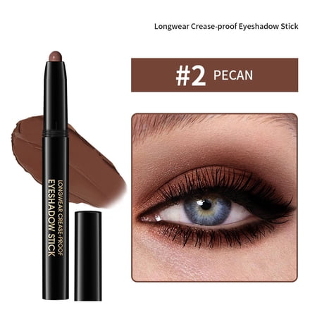Cream Eyeshadow Stick, Long-Lasting Eyeshadow, Cream-To-Powder Finish Waterproof Eyeshadow Stick with Micronized Pigments, Buildable Blendable Smooth Application for All-Day Wear
