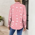 thumbnail image 4 of Fgvctg Valentine's Day Shirts for Women Long Sleeve V Neck Button Down Blouses Romantic Date Day Love Heart Print Shirt Plus Size Collared Business Casual Tops Pink 2XL, 4 of 5
