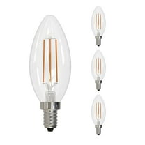 Bulbrite 862308 6.5W Dimmable B11 Shape 4000K Filament Candelabra E12 Base LED Bulb, Clear - Pack of 4