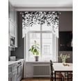 thumbnail image 3 of Grey Eucalyptus Swag Valances for Windows, Small Curtains Drapes, Gradient Retro Watercolor Leaves Kitchen Window Curtains Over Sink Rod Pocket Window Treatment Valance for Bedroom/Bathroom 56"x36", 3 of 5