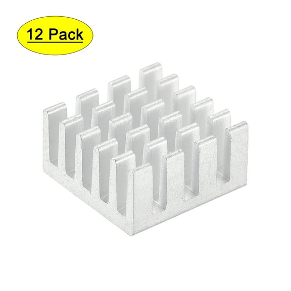 Uxcell 15x15x8mm Thermal Pad Aluminum Heatsink Electronic Radiators Silver 12 Pcs